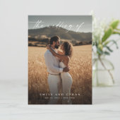 Boho QRエレガントコー素朴ド写真結婚の 招待状 (スタンド正面)