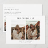 Boho QRコードフォト結婚ズ 招待状 (正面/裏面)