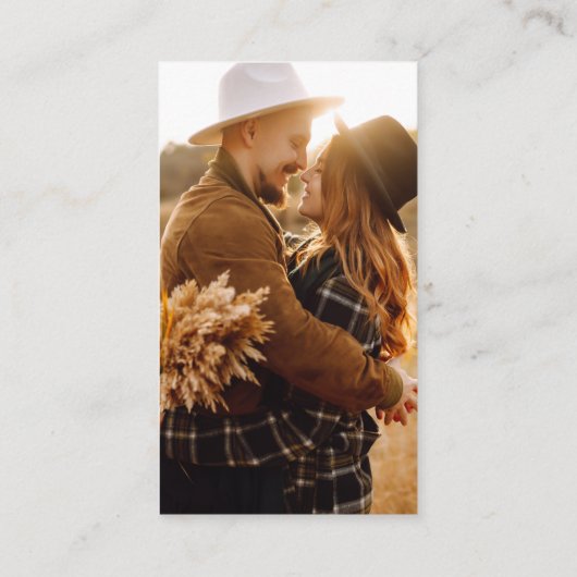 Boho QRコードミニマリストRSVPの結婚ウェブサイト エンクロージャーカード (裏面)