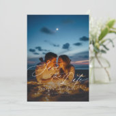 Boho QRコー素朴ド写真ウェディング日付を保存 招待状 (スタンド正面)