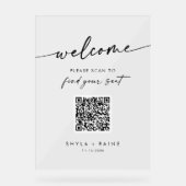 Boho QRコ澄んードのアクリル結婚製座席表 アクリルサイン (正面)