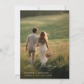 Boho QRモダンコードシンプル2写真結婚s 招待状 (正面)