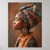 Boho Queen:スカーフの壁のア伝統的フリカ女性 ポスター (正面)