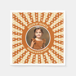 Boho Queen Ofハート誕生日パーティー写真 スタンダードカクテルナプキン