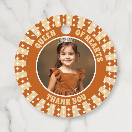 Boho Queen Ofハート誕生日パーティー写真 フェイバータグ (裏面)