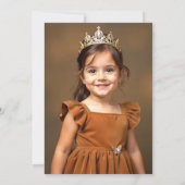 Boho Queen Ofハート誕生日パーティー写真 招待状 (裏面)