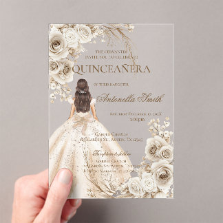 Boho Quinceanera アクリル招待状