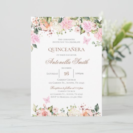 Boho Quinceanera 招待状 (スタンド正面)