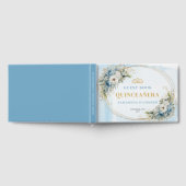 Boho Quinceañera Dusty Blue Gold Eucalyptus  ゲストブック (全面)