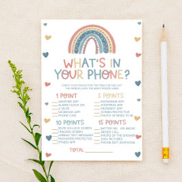 Boho Rainbowあなたの電話に何が赤ちゃんシャワーゲーム