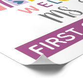 Boho Rainbowでミュートされた教室のウェルカムドアサインイン ポスター (角)