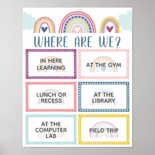 Boho RainbowでWe Classroom Door Signを使用する場所 ポスター