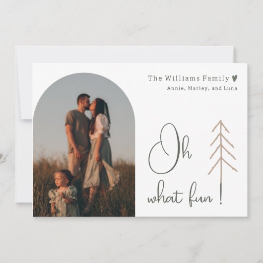 Boho RainbowとハートアーチOh何おもしろいワンフォト シーズンカード (正面)