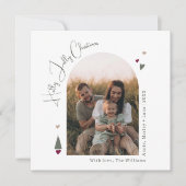 Boho Rainbowとハートホリーすてきクリスマスフォト シーズンカード (正面)