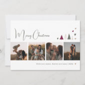 Boho Rainbowとハートメリークリスマスファイブフォト シーズンカード (正面)