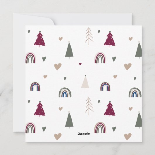 Boho Rainbowとハートメリー&結婚した3枚の写真 シーズンカード (裏面)