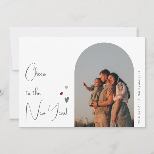 Boho Rainbowとハート3月5日写真 シーズンカード (正面)