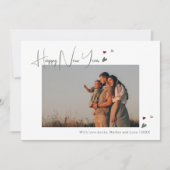 Boho Rainbowとハート4枚フォトハッピー新年 シーズンカード (正面)