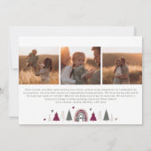 Boho Rainbowとハート4枚フォトハッピー新年 シーズンカード (裏面)