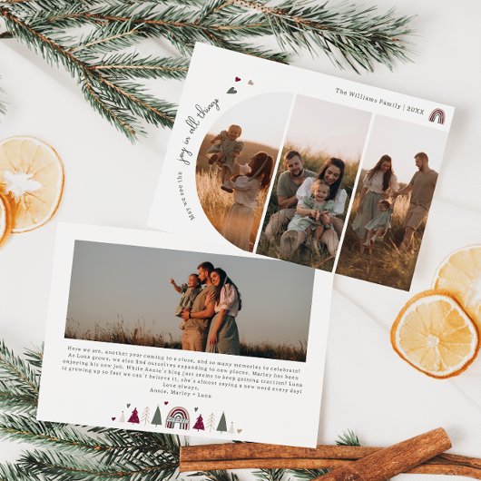 Boho RainbowとハートJoy In All Things 4 Photo シーズンカード