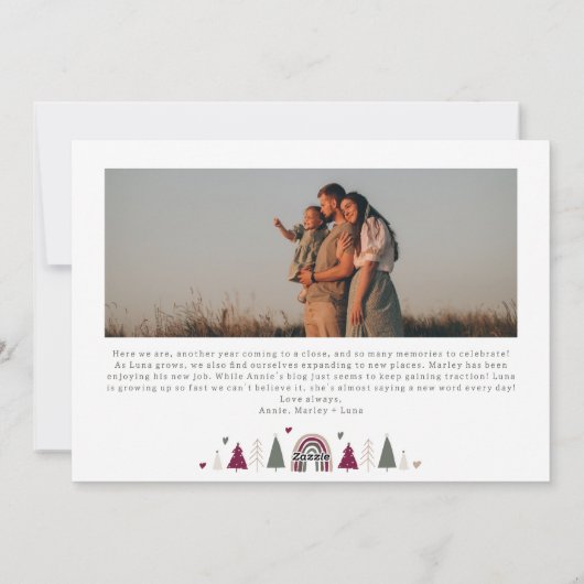 Boho RainbowとハートJoy In All Things 4 Photo シーズンカード (裏面)