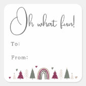 Boho RainbowとハートOh何おもしろいから スクエアシール (正面)