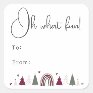 Boho RainbowとハートOh何おもしろいから スクエアシール