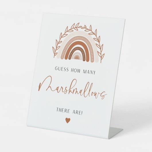 Boho Rainbowはマシュマロのゲームの数を推測 台座サイン (正面)