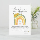 Boho Rainbowひまわり赤ちゃんシャワー サンキューカード (スタンド正面)
