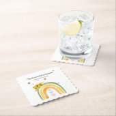 Boho Rainbowひまわり赤ちゃんシャワー ペーパーコースター (インサイチュ)