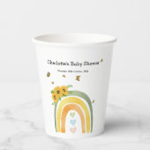 Boho Rainbowひまわり赤ちゃんシャワー 紙コップ (正面)
