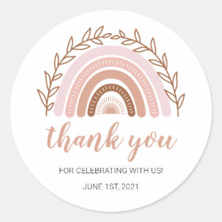 Boho Rainbowスタンプ,誕生日 |シャワースタンプ ラウンドシール