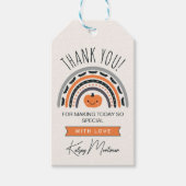 Boho Rainbowハロウィーンベビーシャワーありがとう ギフトタグ (正面)