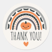 Boho Rainbowハロウィーンベビーシャワーありがとう ラウンドシール (正面)