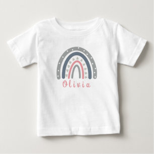 Boho Rainbowパーソナライズされたとカッコいいの名前 ベビーTシャツ