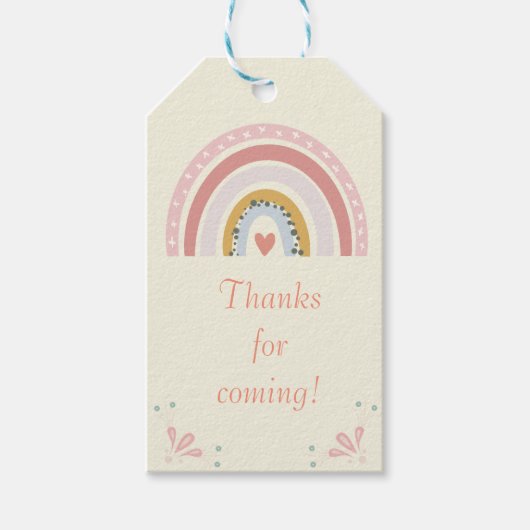 Boho Rainbowベビーシャワーメッセージカード – カスタマイズ可能 ギフトタグ (正面)