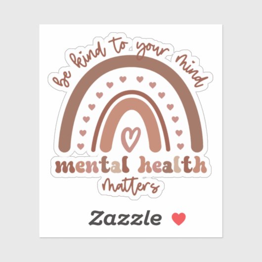 Boho Rainbowメンタルヘルスあなたの心に優しくすること シール (シート)