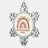 Boho Rainbowメンタルヘルスあなたの心に優しくすること スノーフレークピューターオーナメント (右)