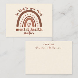 Boho Rainbowメンタルヘルスあなたの心に優しくすること ノートカード