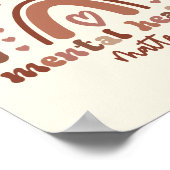 Boho Rainbowメンタルヘルスあなたの心に優しくすること ポスター (角)