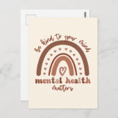 Boho Rainbowメンタルヘルスあなたの心に優しくすること ポストカード (正面/裏面)