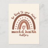 Boho Rainbowメンタルヘルスあなたの心に優しくすること ポストカード (正面)