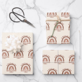 Boho Rainbowメンタルヘルスあなたの心に優しくすること ラッピングペーパーシート