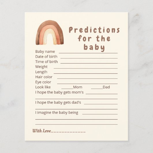 Boho rainbow予測ベビーゲーム。 (正面)