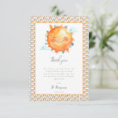 Boho Rainbow太陽の光の少し赤ちゃんシャワー サンキューカード (スタンド正面)