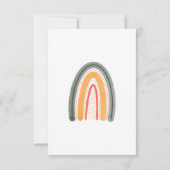 Boho Rainbow太陽の光の少し赤ちゃんシャワー サンキューカード (裏面)