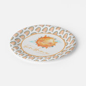 Boho Rainbow太陽の光の少し赤ちゃんシャワー ペーパープレート (アングル)