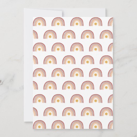 Boho Rainbow太陽の光の少し赤ちゃんシャワー 招待状 (裏面)