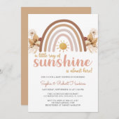 Boho Rainbow太陽の光の少し赤ちゃんシャワー 招待状 (正面/裏面)