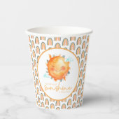 Boho Rainbow太陽の光の少し赤ちゃんシャワー 紙コップ (正面)